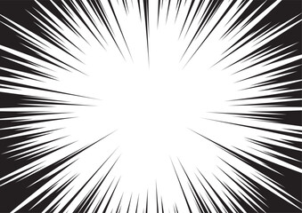 Comic zoom background in black and white. Vector illustration