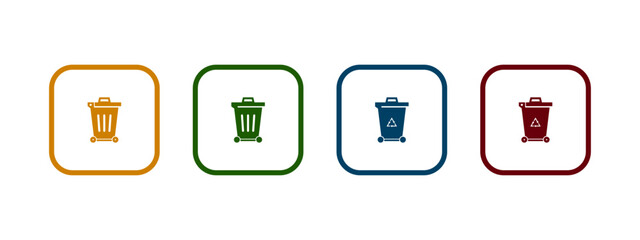 wheelie bin icon vector illustration. wheelie bin icon in different color design.