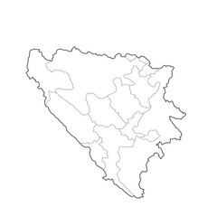 Bosnia and Herzegovina map with regions