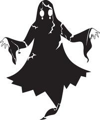 Halloween Torn Cloth Ghost Silhouette – Spooky Transparent PNG for Haunted Designs