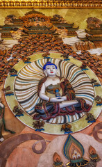 Mural at the Jing'an temple in Shanghai, China