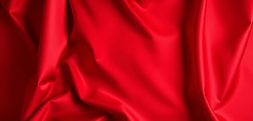 Obraz premium Rich, deep red satin fabric backdrop with luxurious sheen, photography background, intense color