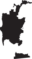 City of San Diego Map Silhouette High Detailed 