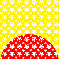 White Floral Seamless Pattern with Yellow & Red