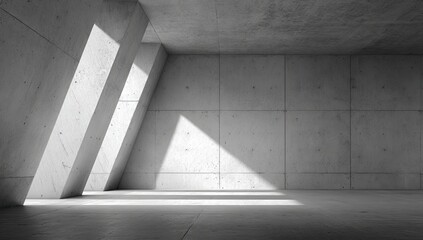 Fototapeta premium Empty concrete interior with sunlight