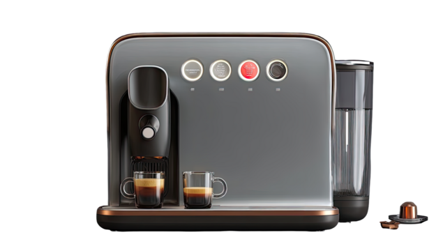 Modern coffee machine, front view (1)