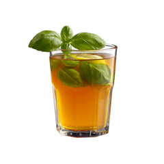 Refreshing Basil Lemon Iced Tea in Glass