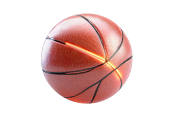3D rendered basketball, glowing seams