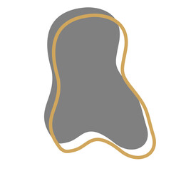 Abstract Gray and Gold Shape