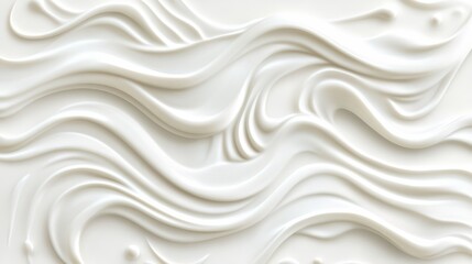 Fototapeta premium The image is a white background with a white line that looks like a wave. The line is very smooth and curvy, giving the impression of a flowing liquid