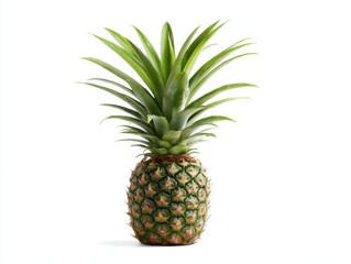 Fototapeta premium Fresh pineapple fruit on white background studio shot healthy eating tropical fruit still life close up