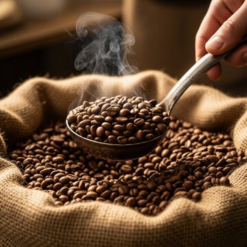 coffee beans in a sack