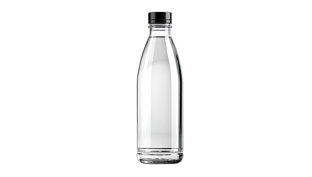 Clear glass bottle, full view