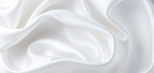 Fototapeta premium Luxurious white satin wave, elegantly draped, smooth texture, clean, soft