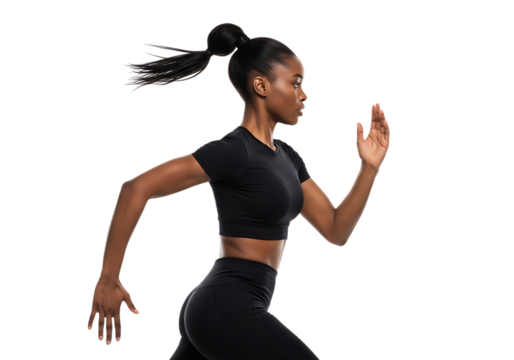 Woman running isolated on transparent background