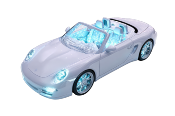 3D Rendered White Convertible Car