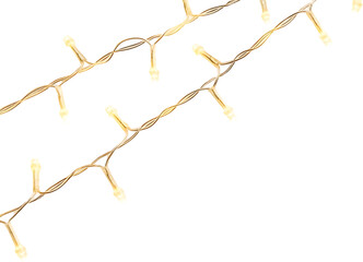 Charming luminous string lights isolated on transparant background, perfect for festive decorations and celebrations
