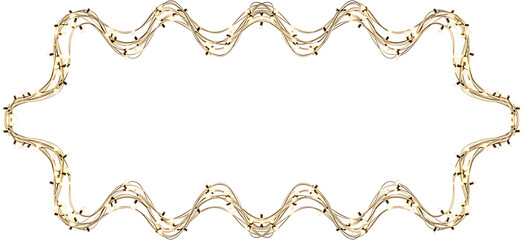 Elegant luminous garland frame for festive designs with copy space