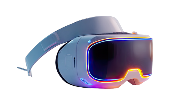 VR headset angled view