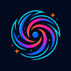 Vibrant Galactic Swirl A Colorful Vector Illustration of a Dynamic Space Phenomenon