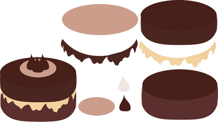 Chocolate Cake with Cream and Icing