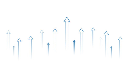 Arrows move upward, stock market investment trading growth, growth increase business concept, achieving goals