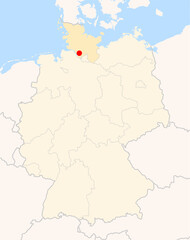 Fototapeta premium Locatormap of the city Elmshorn (Schleswig-Holstein) in Germany.