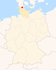 Fototapeta premium Locatormap of the city Flensburg (Schleswig-Holstein) in Germany.