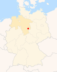 Obraz premium Locatormap of the city Wolfenbuettel (Niedersachsen) in Germany.