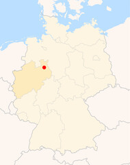 Locatormap of the city Bad Salzuflen (Nordrhein-Westfalen) in Germany.
