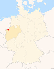 Obraz premium Locatormap of the city Bocholt (Nordrhein-Westfalen) in Germany.