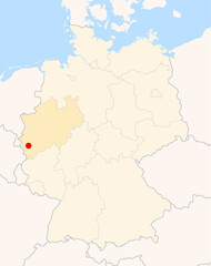 Locatormap of the city Dueren (Nordrhein-Westfalen) in Germany.