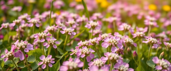 Obraz premium Close-up vibrant clover blossoms in spring meadow, vibrant, freshness