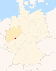 Locatormap of the city Siegen (Nordrhein-Westfalen) in Germany.