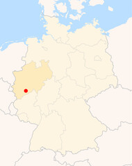 Locatormap of the city Troisdorf (Nordrhein-Westfalen) in Germany.