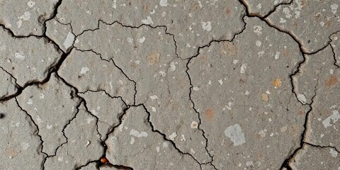 Fototapeta premium Close-up of weathered stone, showing textured surface with scratches and cracks, brown, grey stone