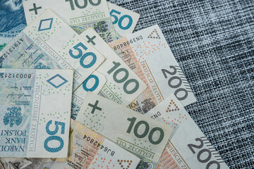 Close-up of Diverse Polish Zloty Currency – Budgeting and Economic Stability