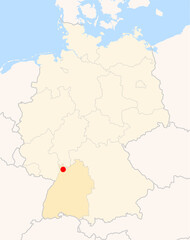 Obraz premium Locatormap of the city Heidelberg (Baden-Wuerttemberg) in Germany.