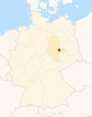 Locatormap of the city Dessau-Rosslau (Sachsen-Anhalt) in Germany.