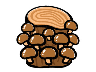 椎茸の原木栽培のイラスト素材2