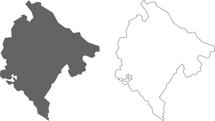 vector illustration of simple abstract map of Montenegro	
