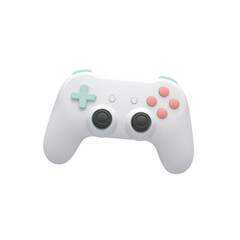 Sleek minimalist game controller floating against a canvas, evoking modern gaming aesthetics and