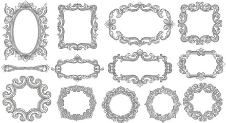 Ornate frame collection vintage frame vector design elements