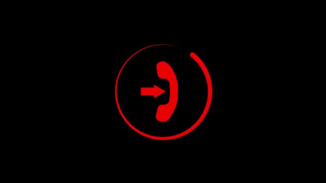 Phone incoming and outgoing call ringing icon animation. Incoming call telephone icon concept.