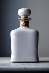 Elegant White Decanter Still Life on Marble Surface in Studio Lighting Luxury Home Decor
