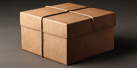 Kraft Paper Box Packaging Mockup with Tape for Product Presentation
