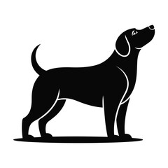 Standing Dog Silhouette Vector Illustration