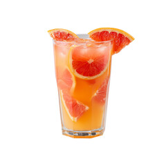 Refreshing Grapefruit Drink in a Glass with Ice