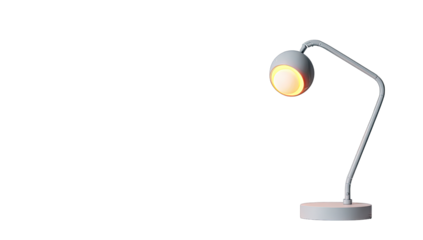 A simple, modern desk lamp.  Isolated, white
