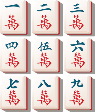 Isometric mahjong cracks only tile set - vector illustration
